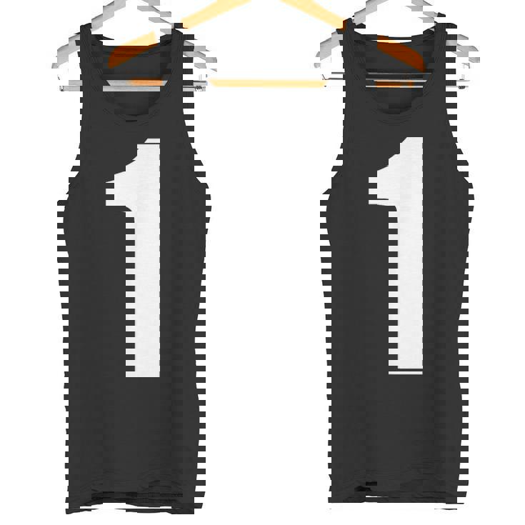 ナンバーワン 数字 1 プレーン ホワイト 数字 タンクトップ