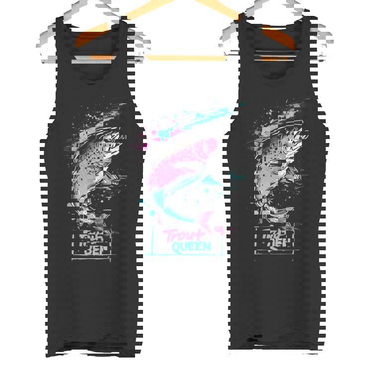 ニジマスのフライフィッシング・グラフィック トラウト・クイーン タンクトップ