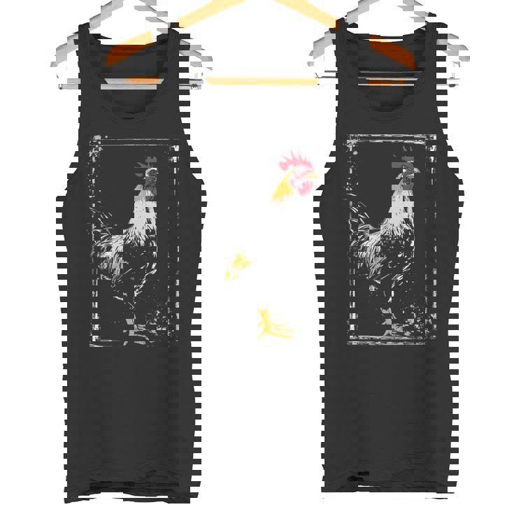 ニワトリ 絵画 描画 動物 アート グラフィック ニワトリ タンクトップ