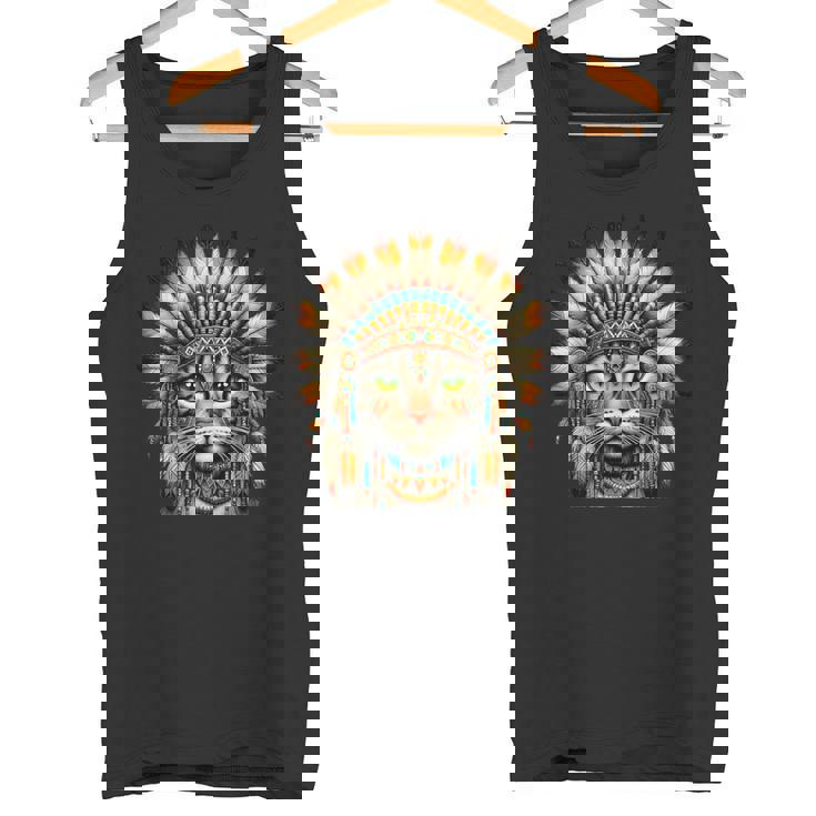 ネイティブインディアン 猫 子猫 ネイティブアメリカン インディアンフェザー タンクトップ