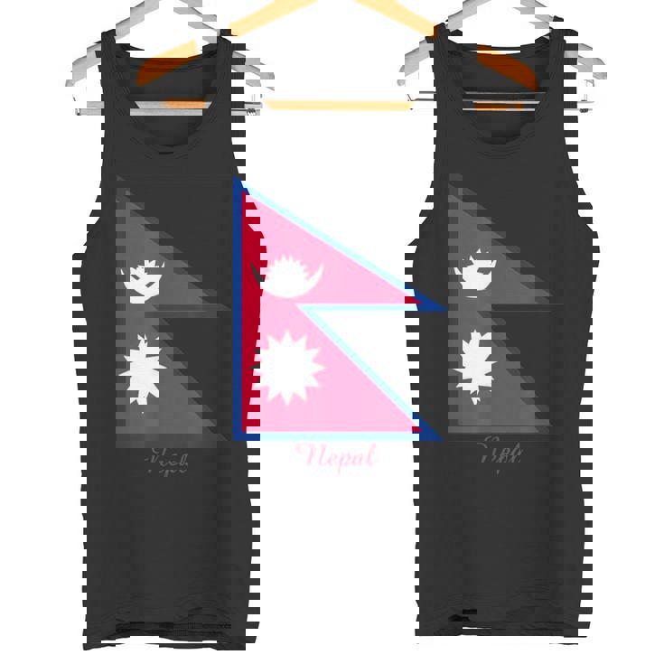 ネパールのネパール国旗のお土産。 タンクトップ