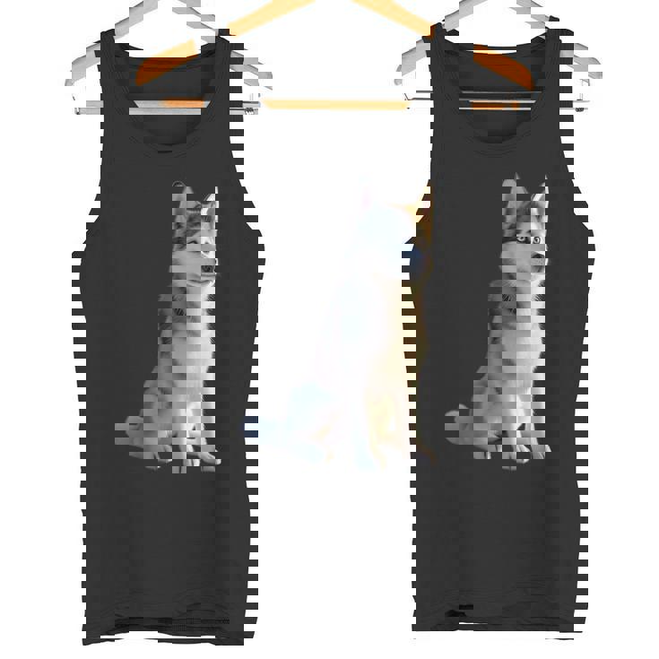 ハスキーがモチーフの愛犬家 シベリアンハスキーが大好き タンクトップ