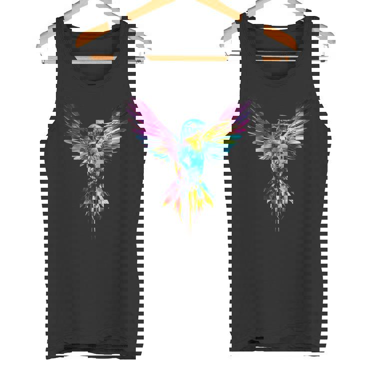 ハチドリ カラフル アート 動物 グラフィック 鳥 ハチドリ タンクトップ