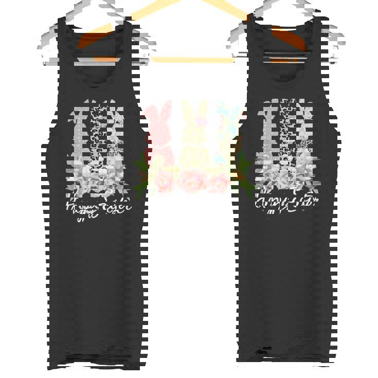 ハッピーイースター 3匹のウサギ 春のハント 卵 おもしろウサギ タンクトップ