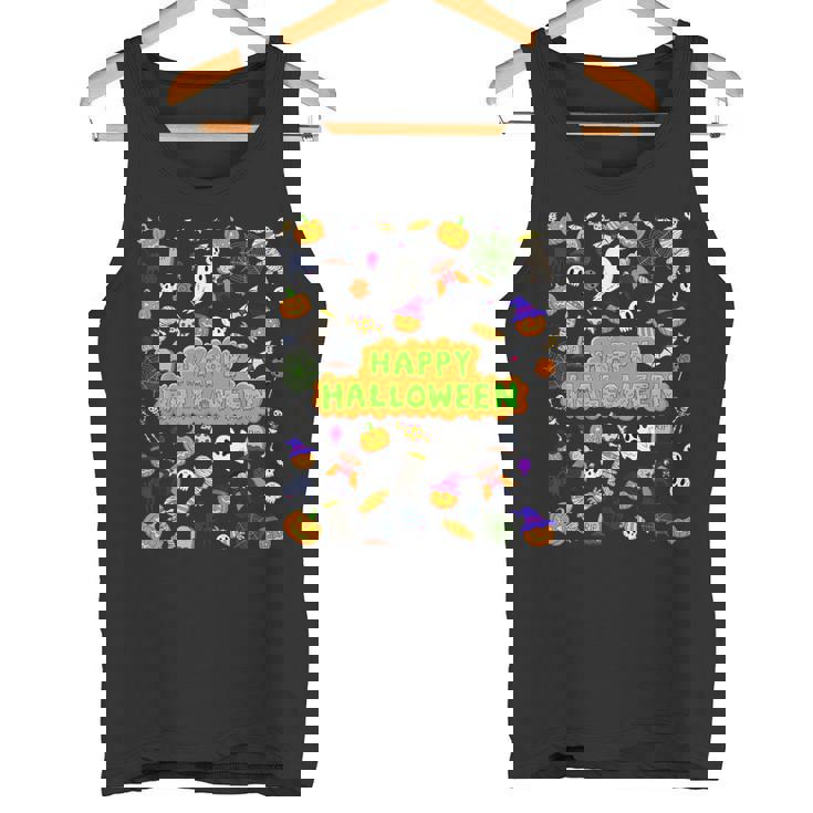 ハッピーハロウィンのレトロな怖いかわいい不気味なギフト タンクトップ