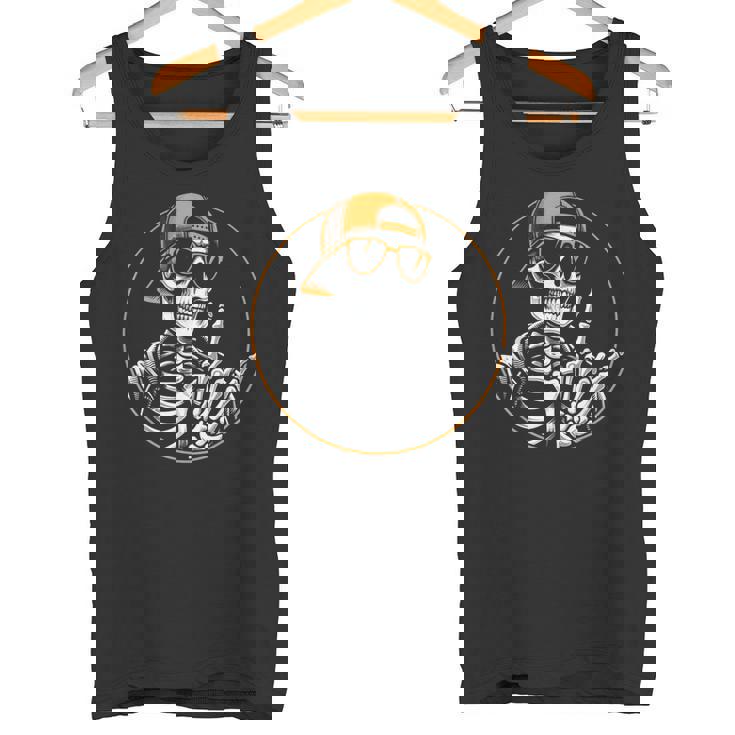 ハロウィン スケルトン ロックハンド ロッカー メンズ ボーイズ ロックミュージック タンクトップ