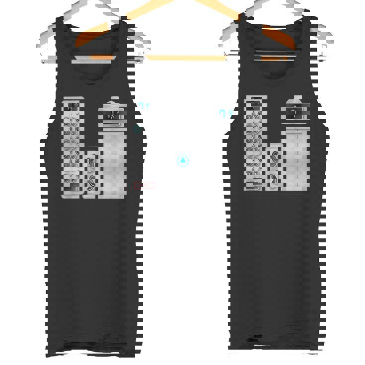 ハロウィンコスチューム、クールなエレベーターボタンアート タンクトップ