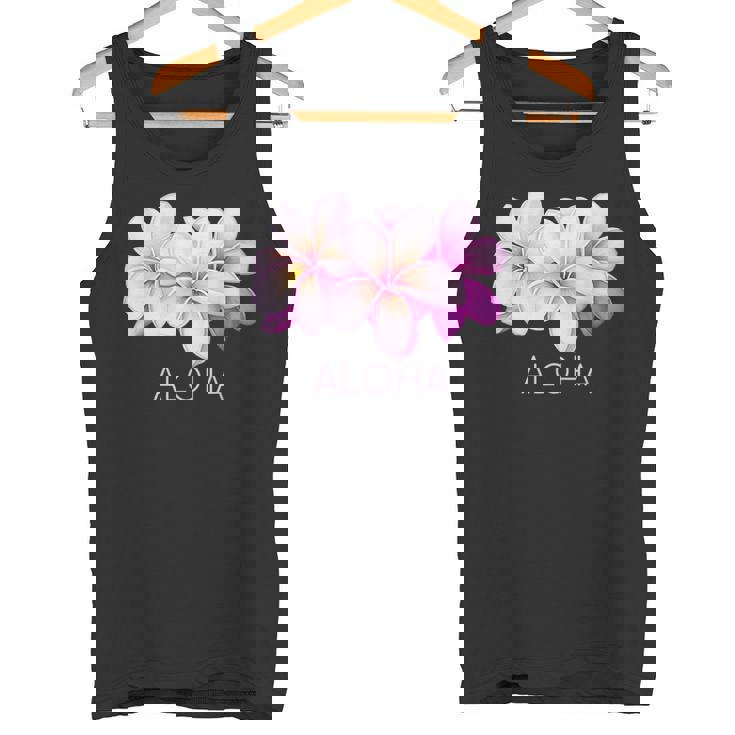 ハワイアンアロハプルメリアアート タンクトップ