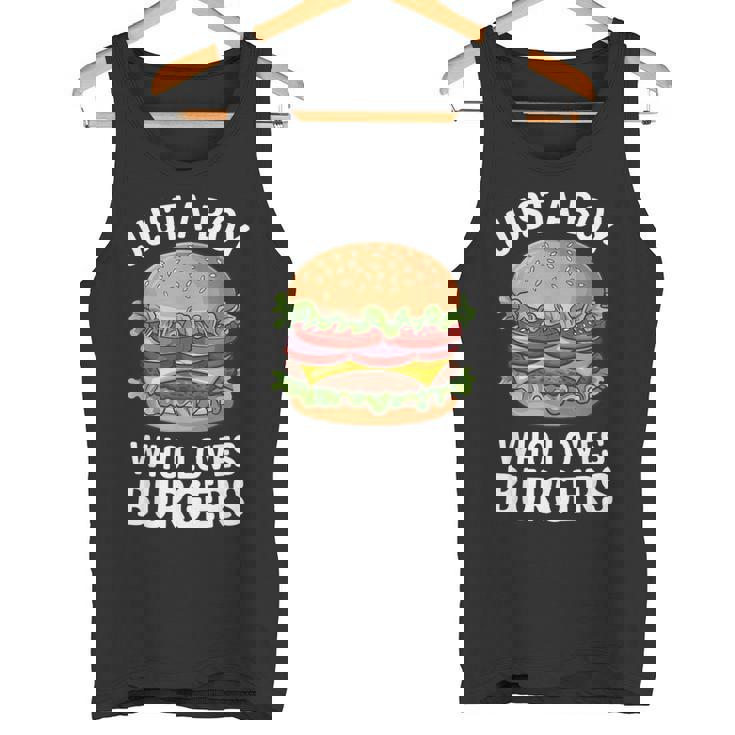 ハンバーガーが大好きな少年 おもしろハンバーガー好き タンクトップ