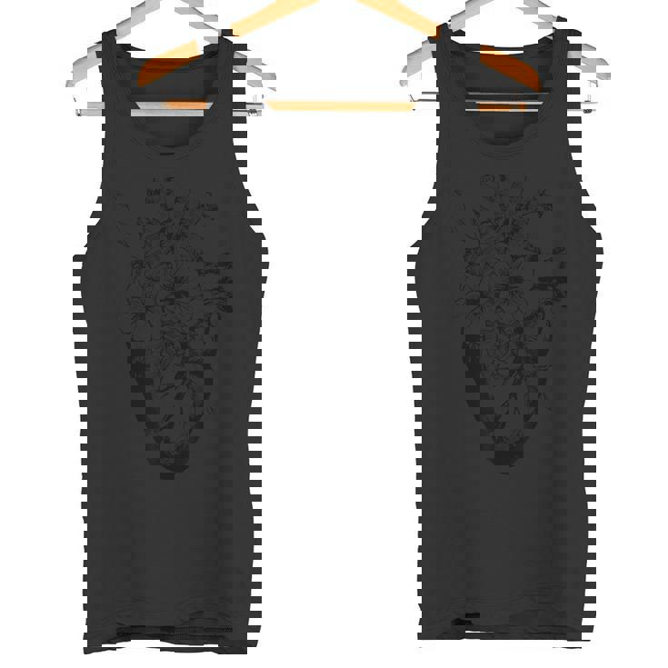 ハート 花 タトゥー アーティスト アート オープンハート 手術 タンクトップ