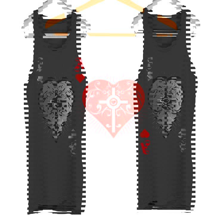 ハートポーカーエースi テキサスホールデムカジノカードケース ポーカー 長袖tシャツ タンクトップ