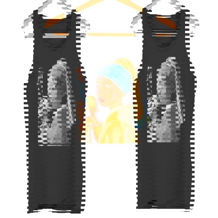 バイオリン 楽器 面白いtシャツ フェルメール かわいい メンズ 子供 おもしろ 服 グッズ ネタ 音楽 タンクトップ