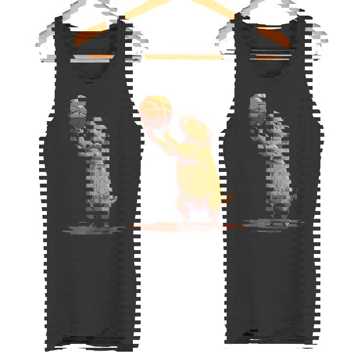 バスケットボール ドローイング バスケットボール 恋人 カピバラ 動物 アート タンクトップ