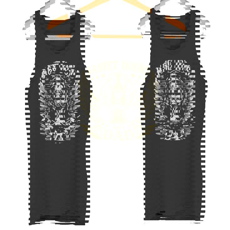 バセットハウンド ダッド バイカー 翼 オートバイ クール ハッシュパピー レトロ タンクトップ