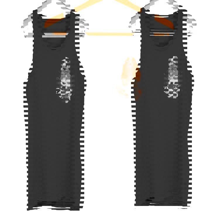 バセットハウンド愛好家のためのファニーバセットハウンド ポケットの中のバセットハウンド タンクトップ