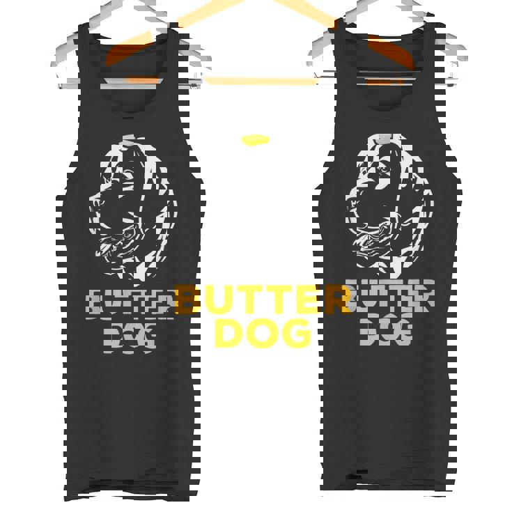 バター犬-彼のバターと一緒に犬面白いミーム タンクトップ