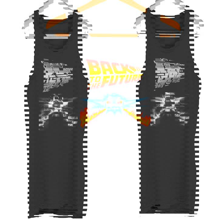 バック・トゥ・ザ・フューチャー デロリアンとロゴ タンクトップ