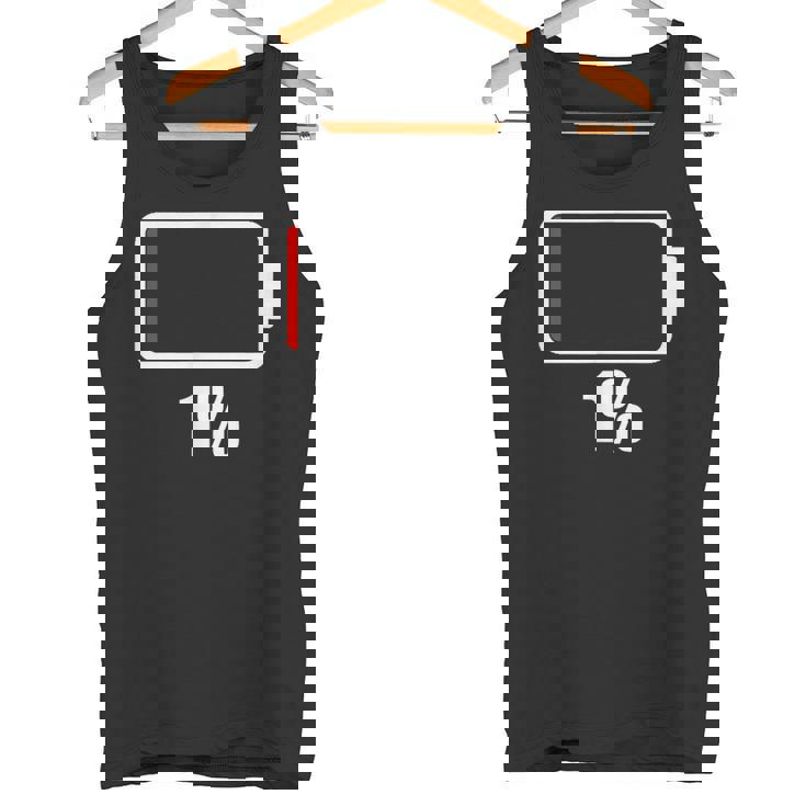 バッテリー 1 残り1 バッテリー切れtシャツ バッテリー残量が少ない タンクトップ
