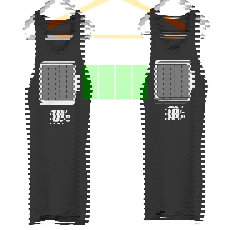 バッテリー100シャツ バッテリーハートフル充電バッテリーフル。 タンクトップ