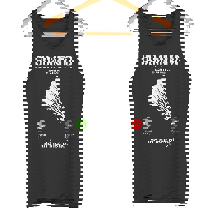 バドミントン呼び出しバドミントン愛好家面白いバドミントン選手 タンクトップ