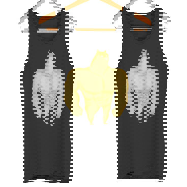 バフ 柴犬 面白い ボディービルダー 犬 ダンク ミーム タンクトップ