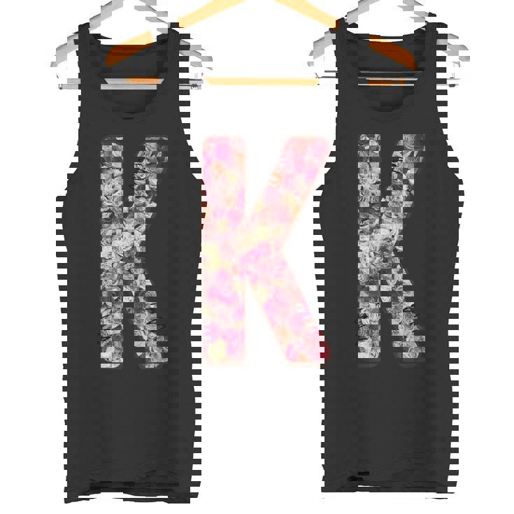 バラ柄のフローラルモノグラムk タンクトップ