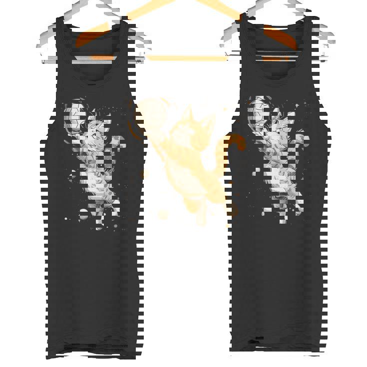 バレーボール選手のかわいいバレーボール猫。 タンクトップ