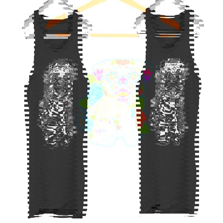 パグ シュガースカル メキシコ 犬 カラベラ 死者の日 タンクトップ