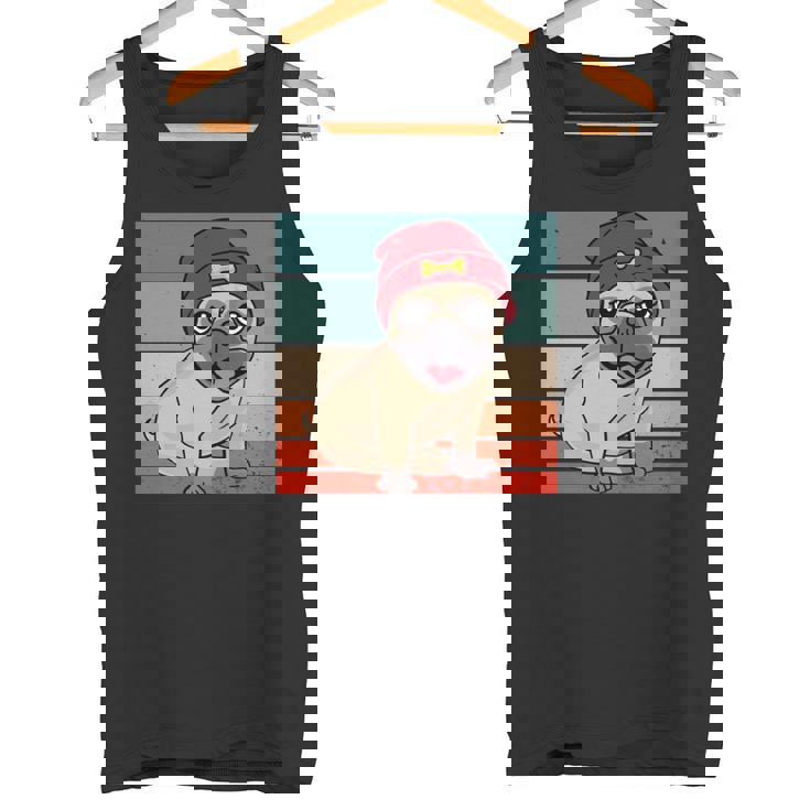 パグ ビーニー 赤骨かわいい遊び心のある幸せなスタイリッシュな動物ペット 長袖tシャツ タンクトップ