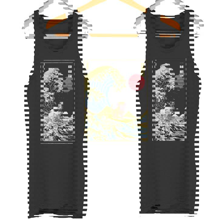 パグ 和 神奈川 波 おもしろ サーフ 犬 タンクトップ