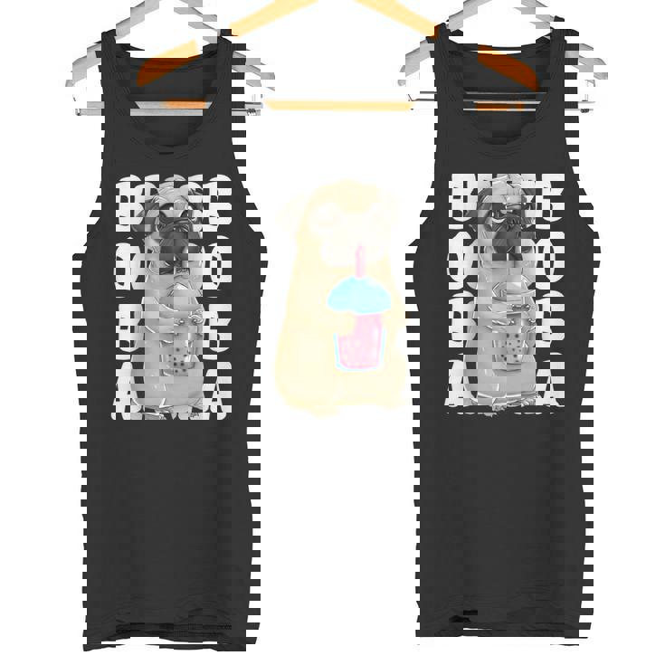 パグ 犬 カワイイ ボバ バブル ミルク ティー タピオカパール かわいい タンクトップ