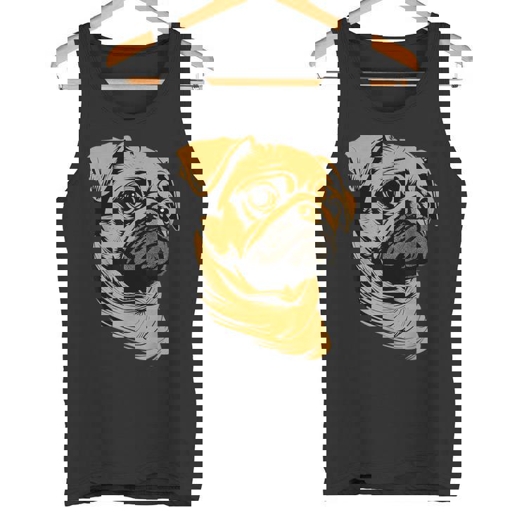 パグ 犬 デザイン ベージュ 犬 ラブ カーリン かわいい パグ タンクトップ