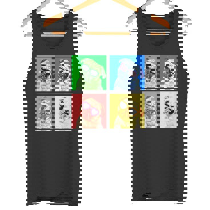 パグ 面白いtシャツ 犬 かわいい メンズ 子供 おもしろ 服 雑貨 グッズ ネタ わんこ イヌ 黒パグ タンクトップ