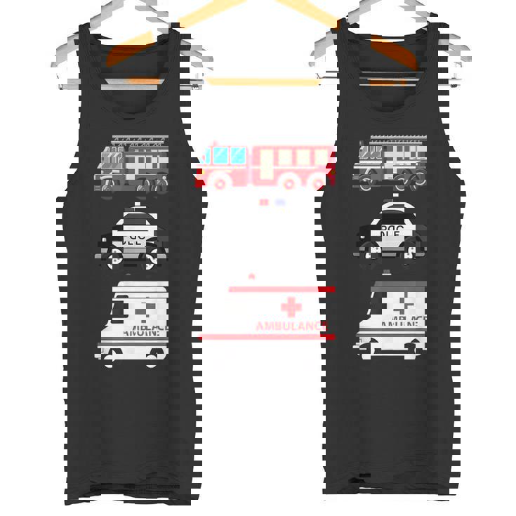 パトカー 消防車 救急車 ファーストレスポンダーデザイン タンクトップ