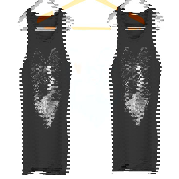 パピヨン 犬 モチーフ ペット アート パピヨン タンクトップ