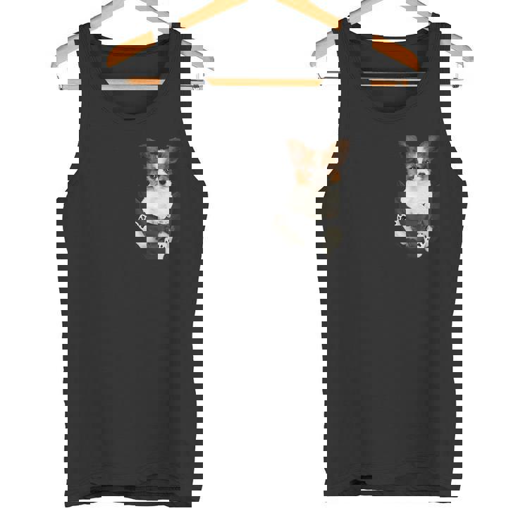 パピヨン愛好家のためのポケットに入った面白いパピヨン タンクトップ