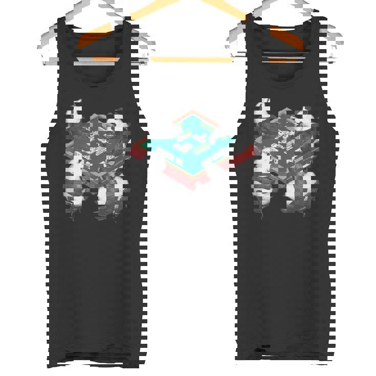 パンダ 麻雀 面白いtシャツ 動物 文字入り メンズ おもしろ 面白い 服 おもしろグッズ ネタ 雀士 タンクトップ