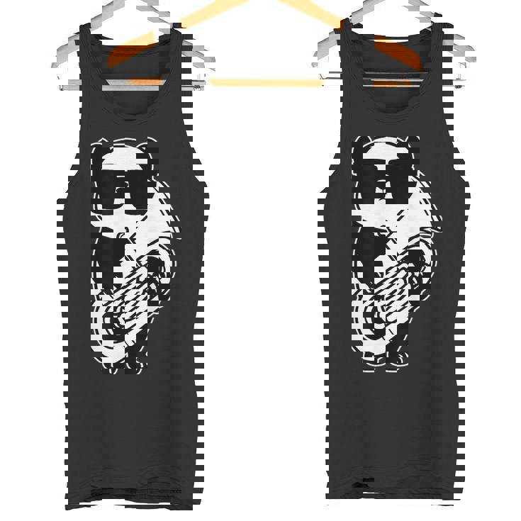 パンダとチューバ楽器チューブ タンクトップ