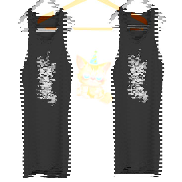 パーティー 猫 ドリンク 飲んだ 酔った プッシー キティ 猫 お祝い ブーー タンクトップ