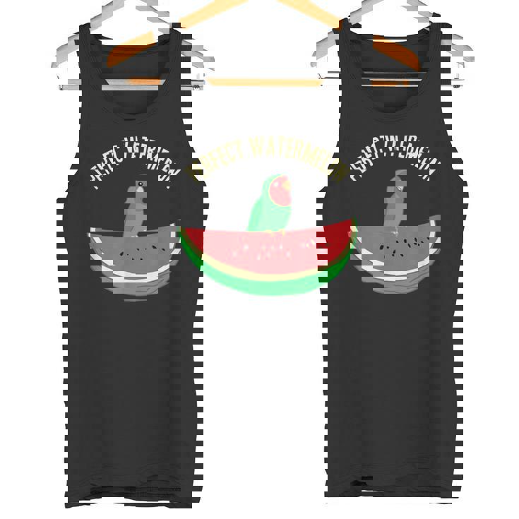 パーフェクトスイカラブバード、バーブミーム、グリーンオウムフルーツ タンクトップ