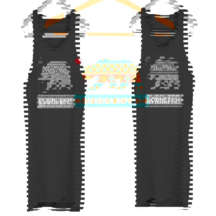 ヒッピー カリフォルニア リパブリック ネイティブ アメリカン パターン シャツ タンクトップ
