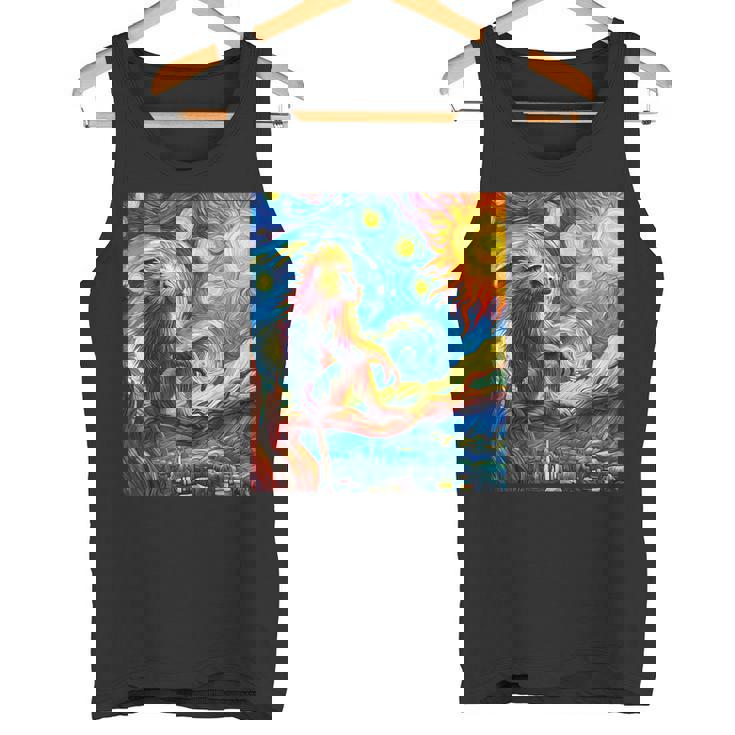 ヒヒ猿 星月夜 絵画 タンクトップ