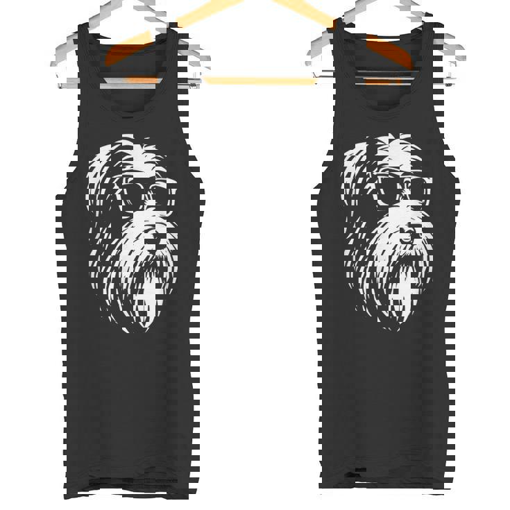 ビアデッド・コリー サングラス 犬 グラフィック デザイン タンクトップ