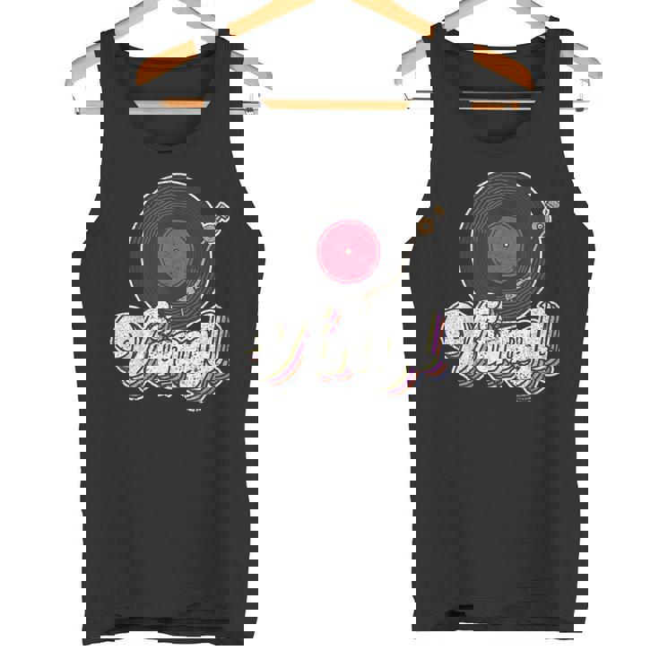 ビニールレコードプレーヤー I ターンテーブルプレーヤー I レトロ音楽 タンクトップ