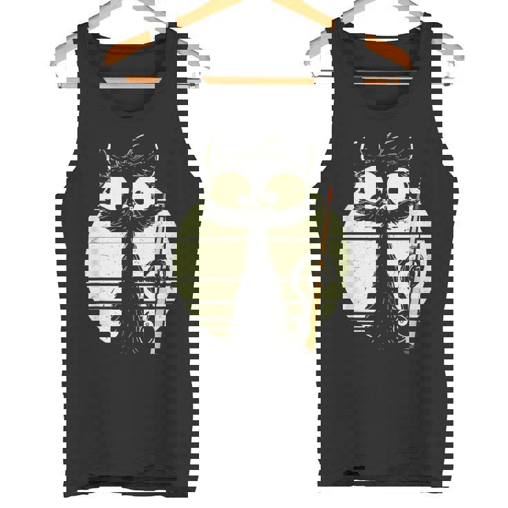 ビリヤード プール スヌーカー ビリヤードを持つ猫 かわいい子猫 タンクトップ