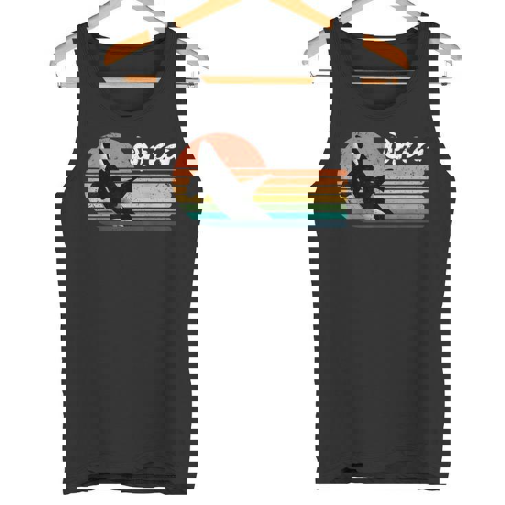 ビンテージ シャチ デザイン レトロ 美的 海 恋人 海 イルカ タンクトップ