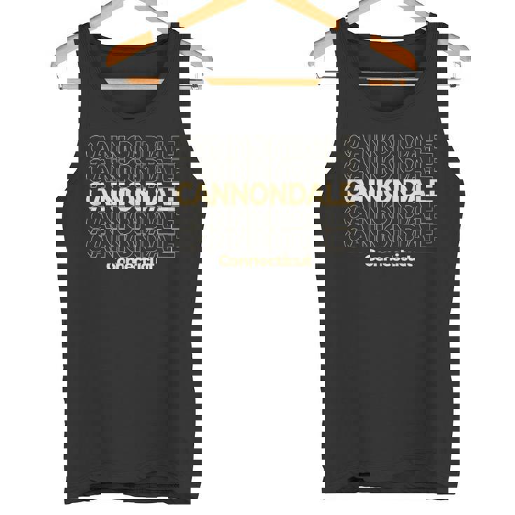 ビンテージキャノンデール、コネチカット州繰り返しテキスト タンクトップ