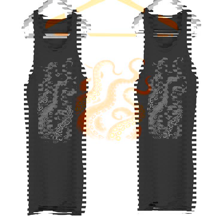 ビンテージ海モンスターtシャツ ディープオーシャンアートグラフィックtシャツ タンクトップ