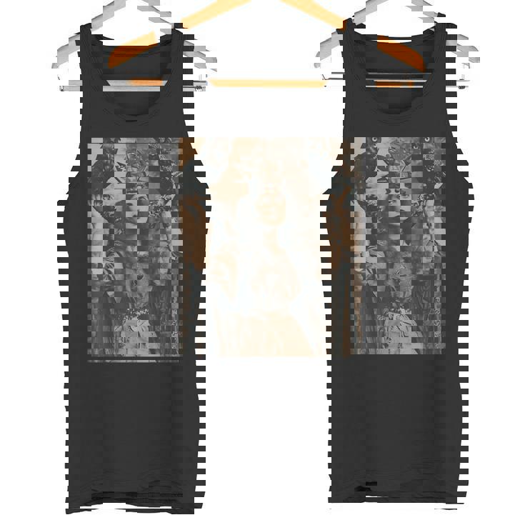 ビンテージ魔女魔女魔術師と猛禽フクロウ鳥ゴスゴシック。 タンクトップ