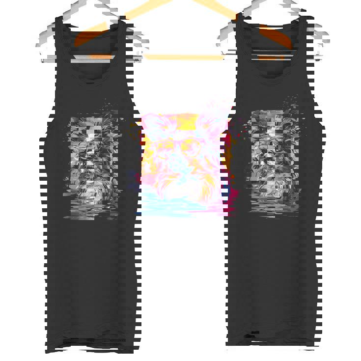 ビーチ・ポップアート クールなパピヨン タンクトップ